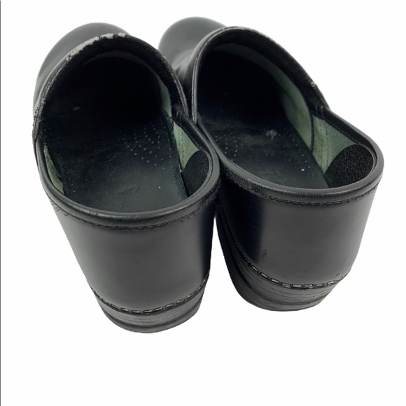 Dansko Black Nursing Doctor Leather Clog Mules 40/10 - Picture 3 of 5